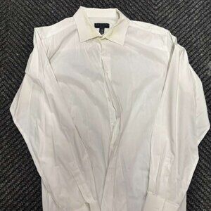 Slim fit white button down shirt work shirt 34-35